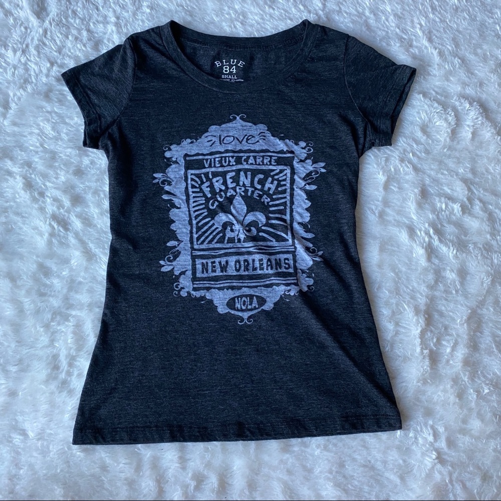 Blue 84 Gray Short Sleeve Tee small